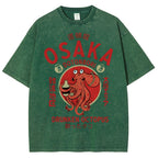 Unisex Osaka octopus Printed Washed Tee