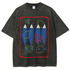 Unisex Sardines Printed Washed Tee