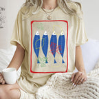 Unisex Sardines Printed Washed Tee