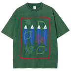Unisex Sardines Printed Washed Tee