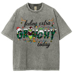 Unisex Christmas Printed Washed Tee