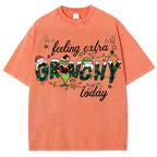 Unisex Christmas Printed Washed Tee