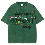 Unisex Christmas Printed Washed Tee