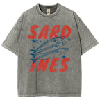 Unisex Sardines Printed Washed Tee