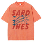 Unisex Sardines Printed Washed Tee