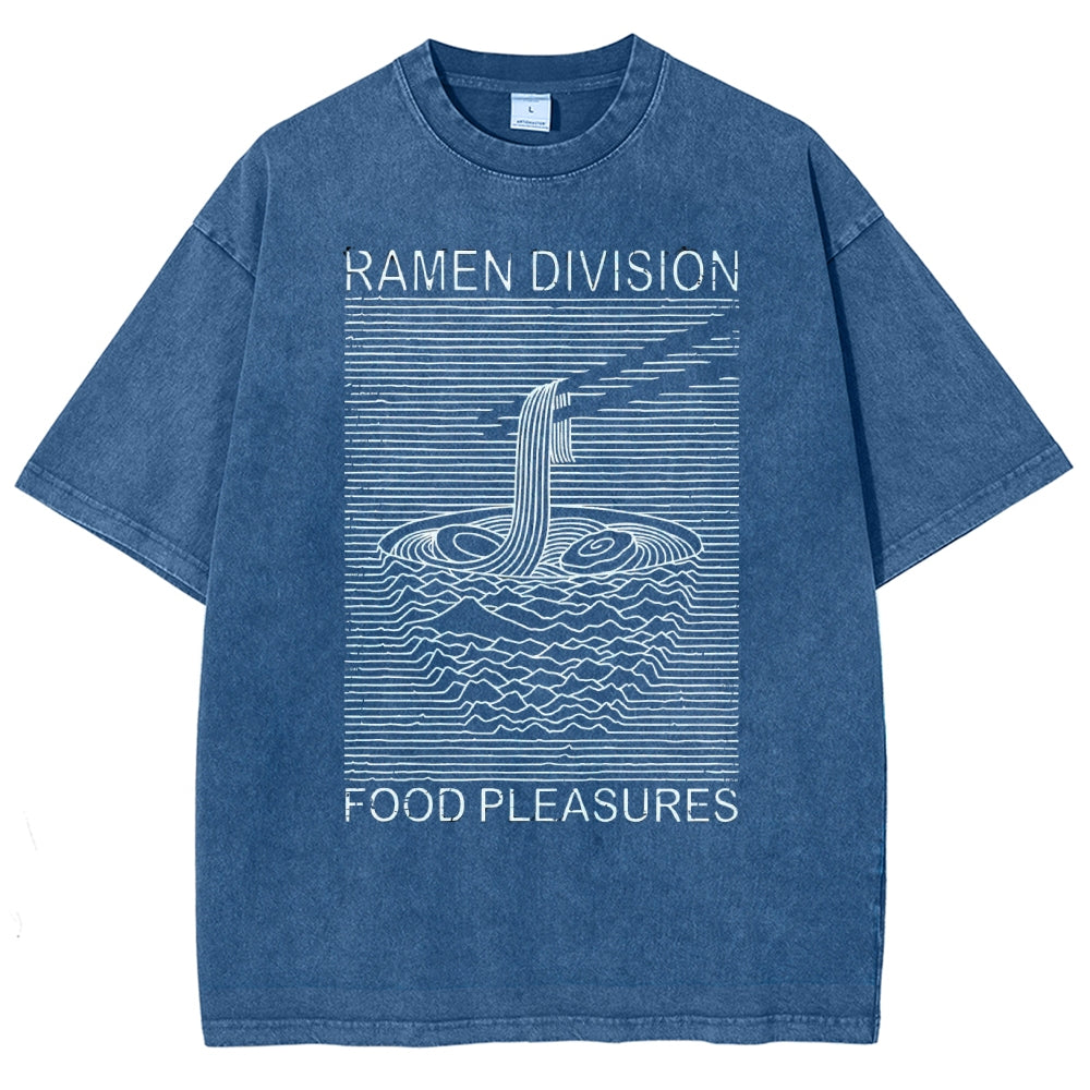 Unisex Food Printed Washed Tee