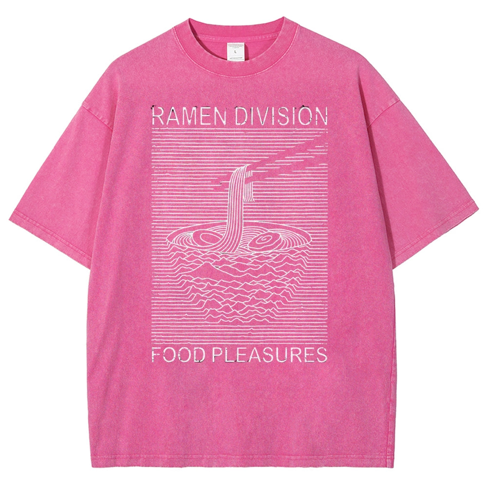 Unisex Food Printed Washed Tee