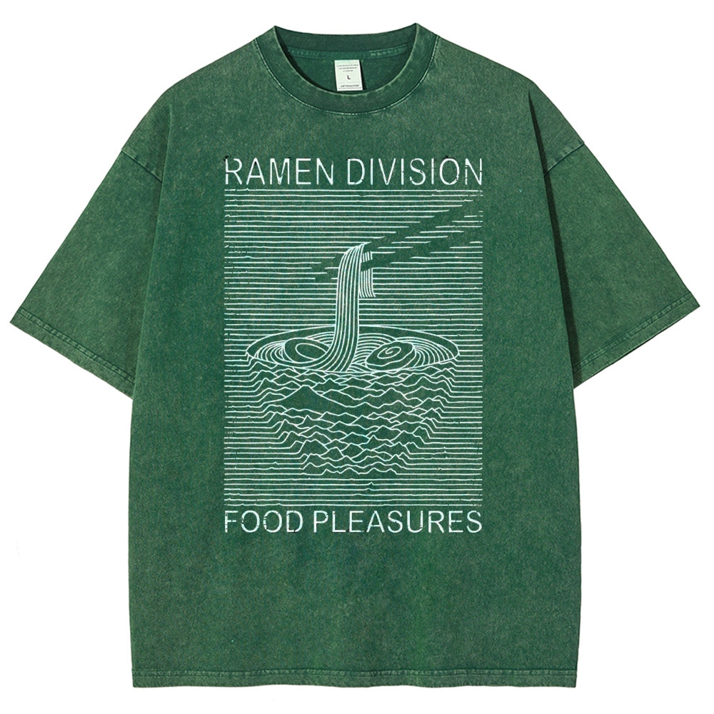Unisex Food Printed Washed Tee