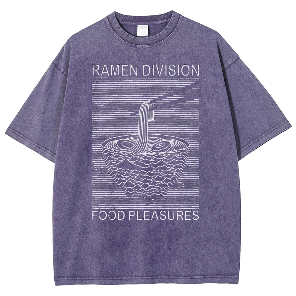 Unisex Food Printed Washed Tee