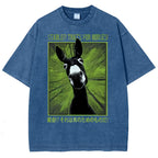 Unisex Donkey Printed Washed Tee
