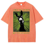 Unisex Donkey Printed Washed Tee