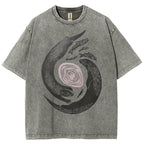 Unisex Vintage Fish Printed Washed Tee