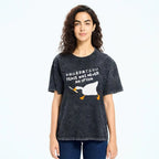 Unisex Goose Printed Washed Tee