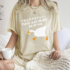 Unisex Goose Printed Washed Tee
