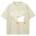 Unisex Goose Printed Washed Tee