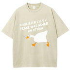 Unisex Goose Printed Washed Tee