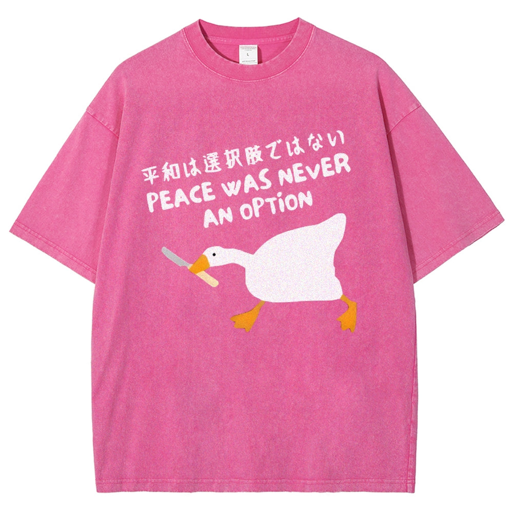 Unisex Goose Printed Washed Tee