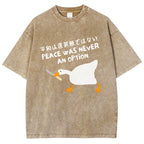 Unisex Goose Printed Washed Tee