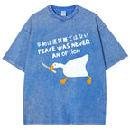 Unisex Goose Printed Washed Tee
