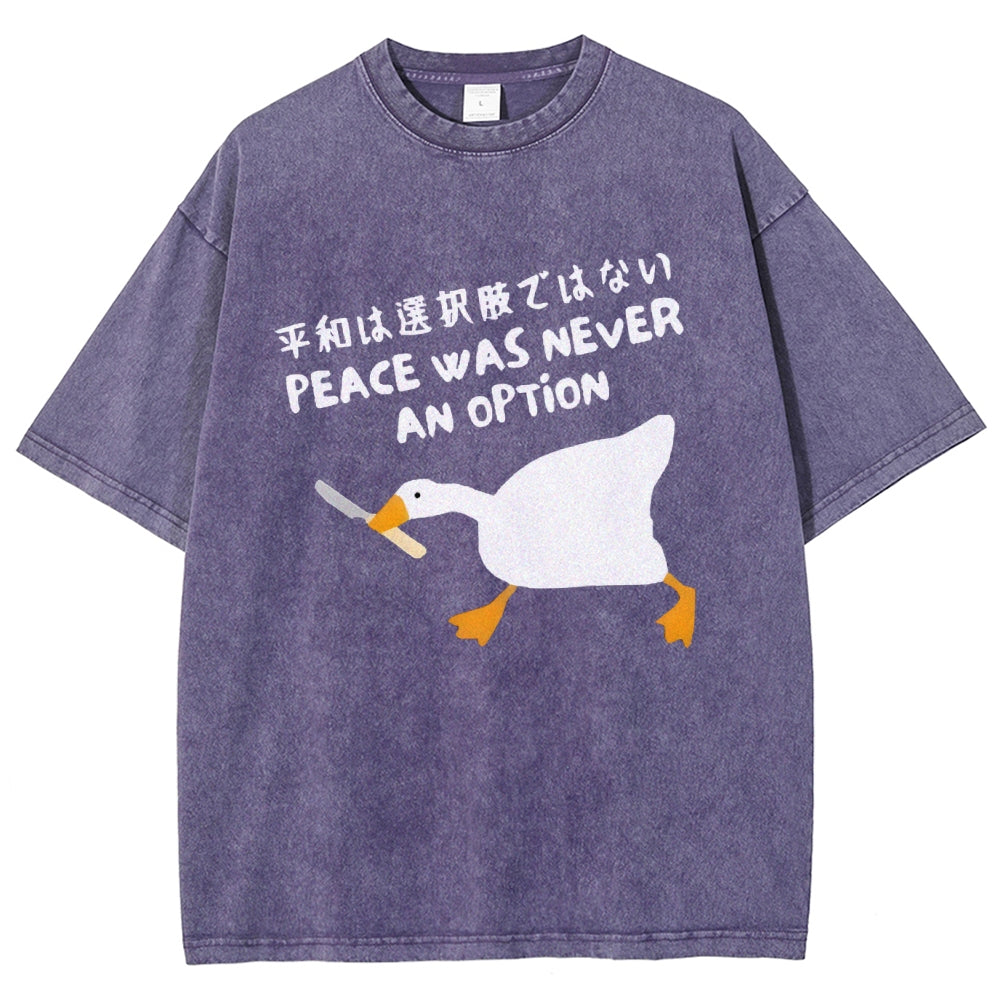 Unisex Goose Printed Washed Tee