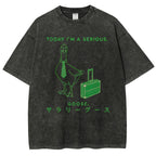 Unisex Goose Printed Washed Tee