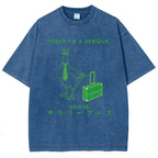 Unisex Goose Printed Washed Tee