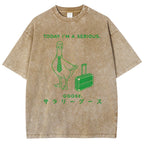 Unisex Goose Printed Washed Tee