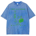 Unisex Goose Printed Washed Tee
