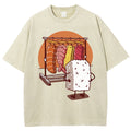 Unisex Sushi Printed Washed Tee