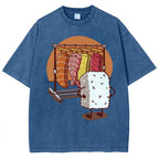 Unisex Sushi Printed Washed Tee