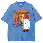 Unisex Sushi Printed Washed Tee