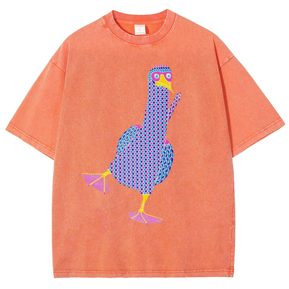 Unisex Geometry Boobie Printed Washed Tee