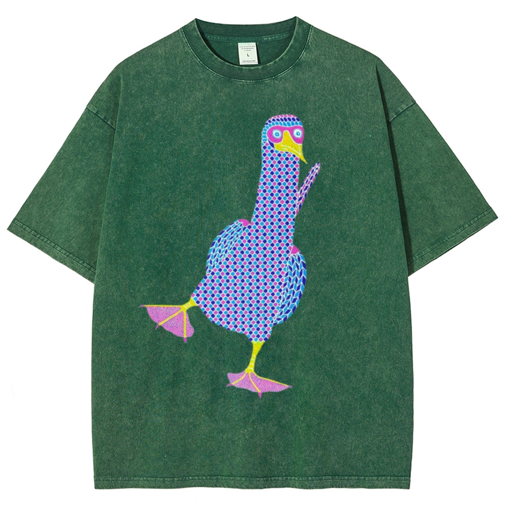 Unisex Geometry Boobie Printed Washed Tee