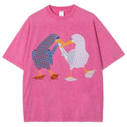 Unisex Geometry Boobie Printed Washed Tee