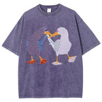 Unisex Geometry Boobie Printed Washed Tee