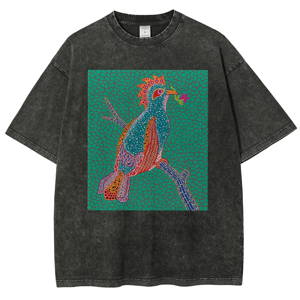 Yayoi Kusama Dawn Unisex Printed Washed T-shirt