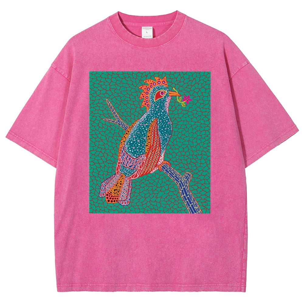 Yayoi Kusama Dawn Unisex Printed Washed T-shirt