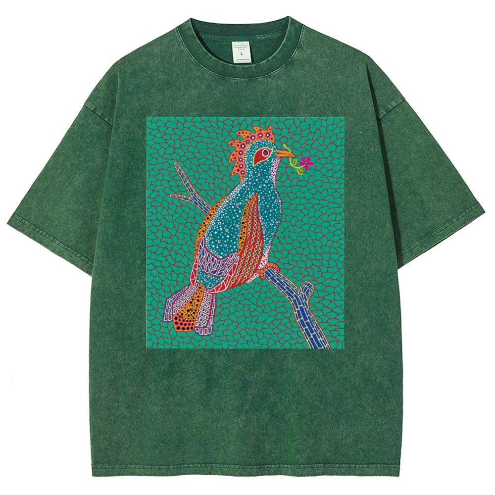 Yayoi Kusama Dawn Unisex Printed Washed T-shirt