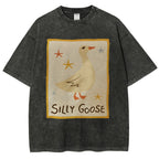 Unisex Silly Goose Printed Washed Tee