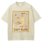 Unisex Silly Goose Printed Washed Tee