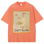 Unisex Silly Goose Printed Washed Tee