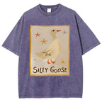 Unisex Silly Goose Printed Washed Tee
