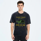 Unisex Japanese Turtle Printed Washed Tee