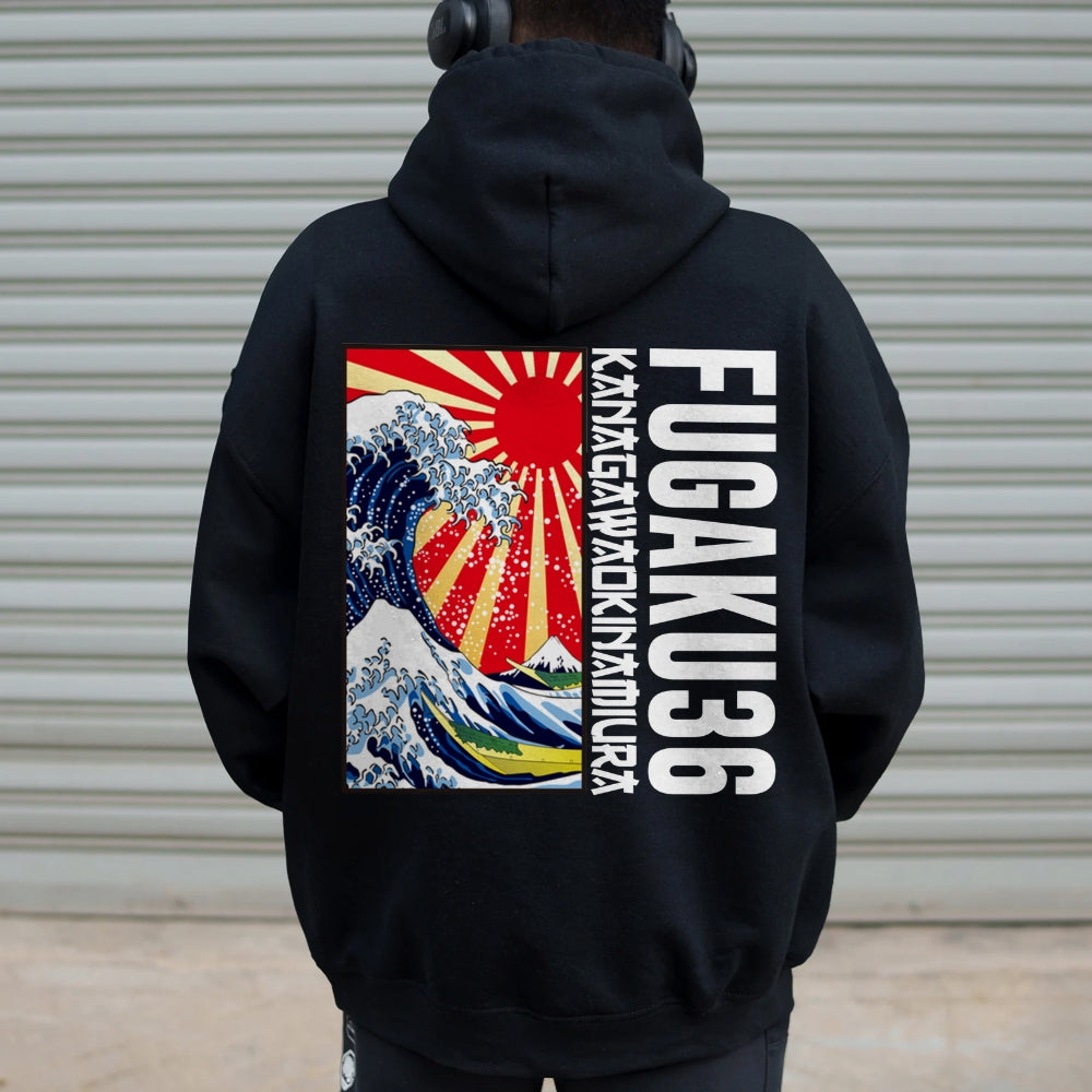 Fugaku36 Printed Back Cotton Hoodie