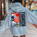 Fugaku36 Printed Back Cotton Hoodie