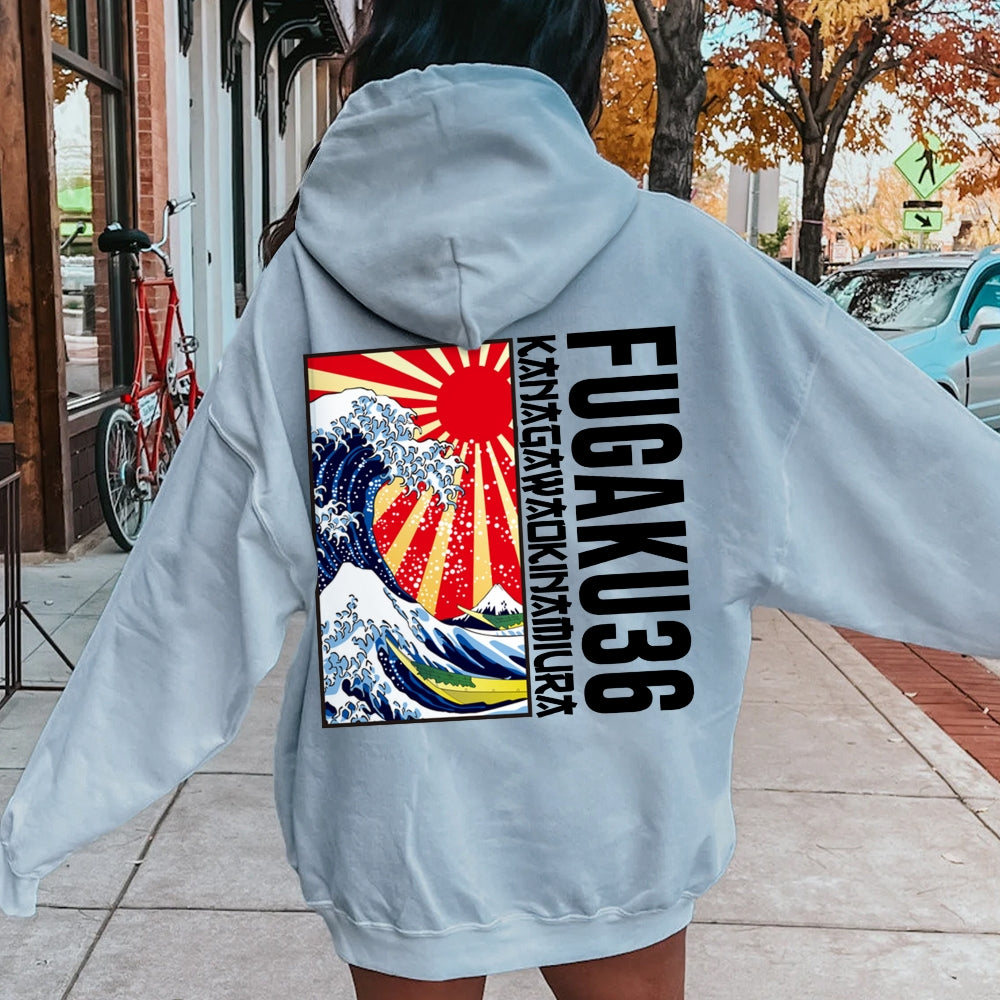 Fugaku36 Printed Back Cotton Hoodie