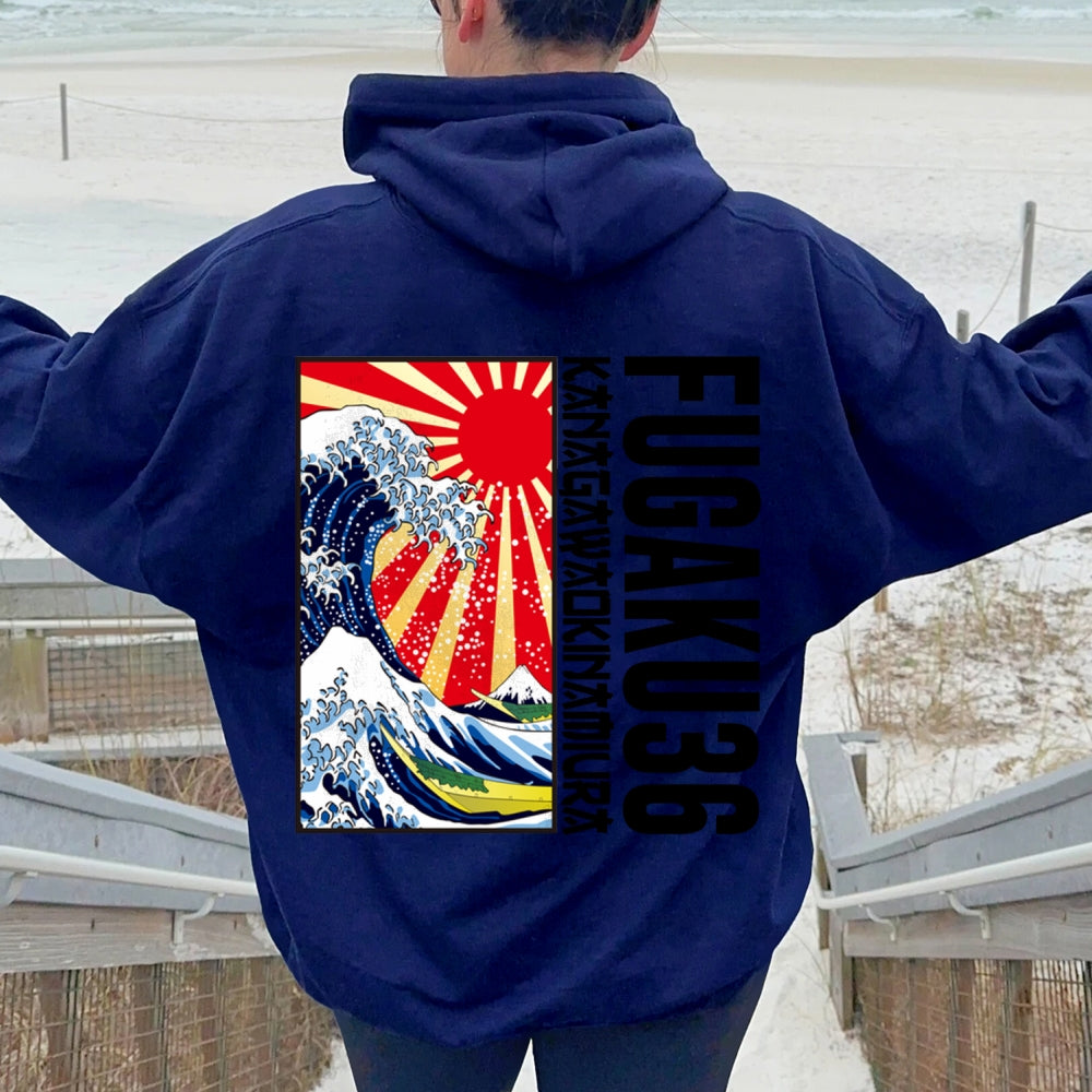 Fugaku36 Printed Back Cotton Hoodie