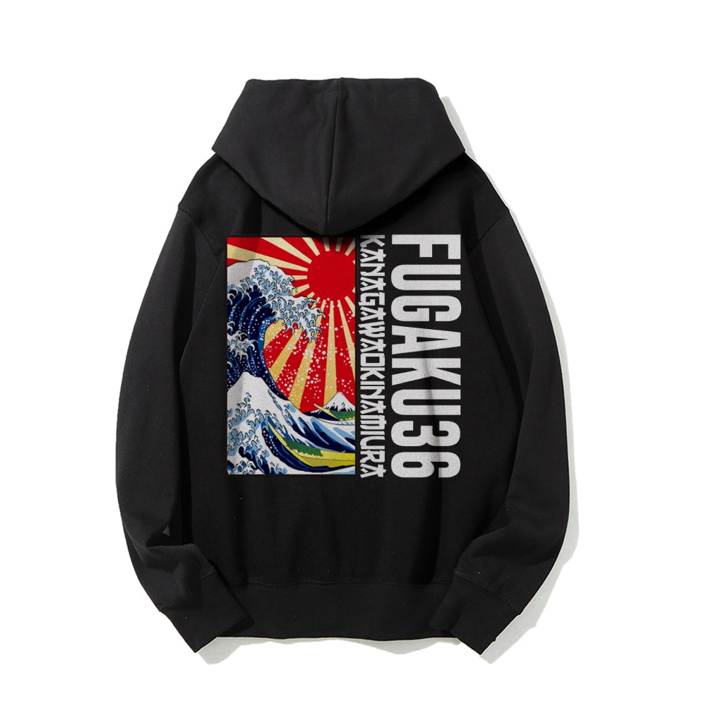 Fugaku36 Printed Back Cotton Hoodie