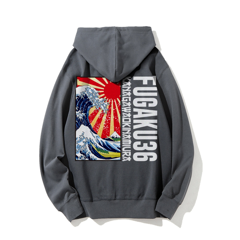 Fugaku36 Printed Back Cotton Hoodie