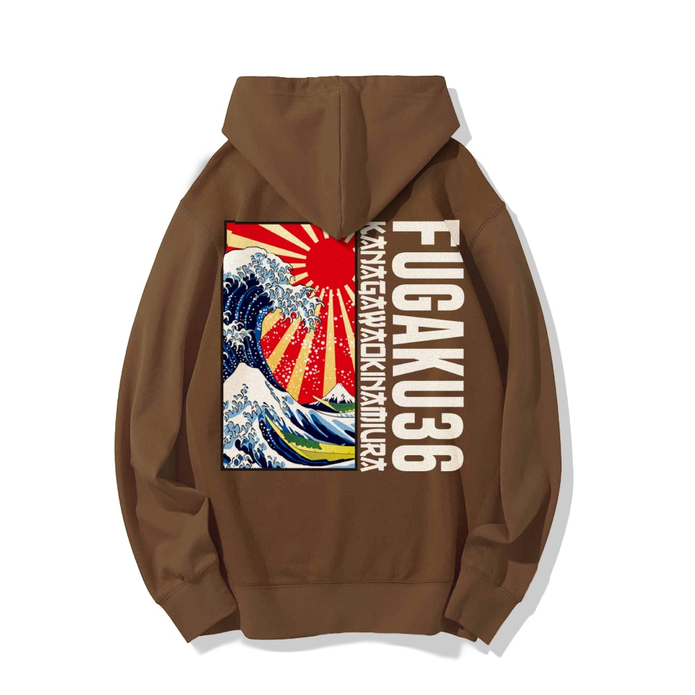 Fugaku36 Printed Back Cotton Hoodie